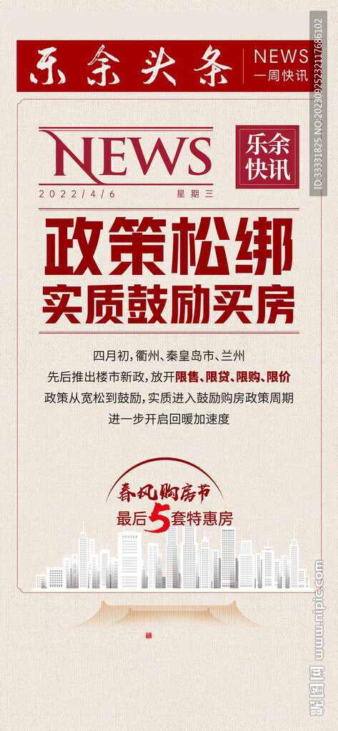 地產政策利好海報