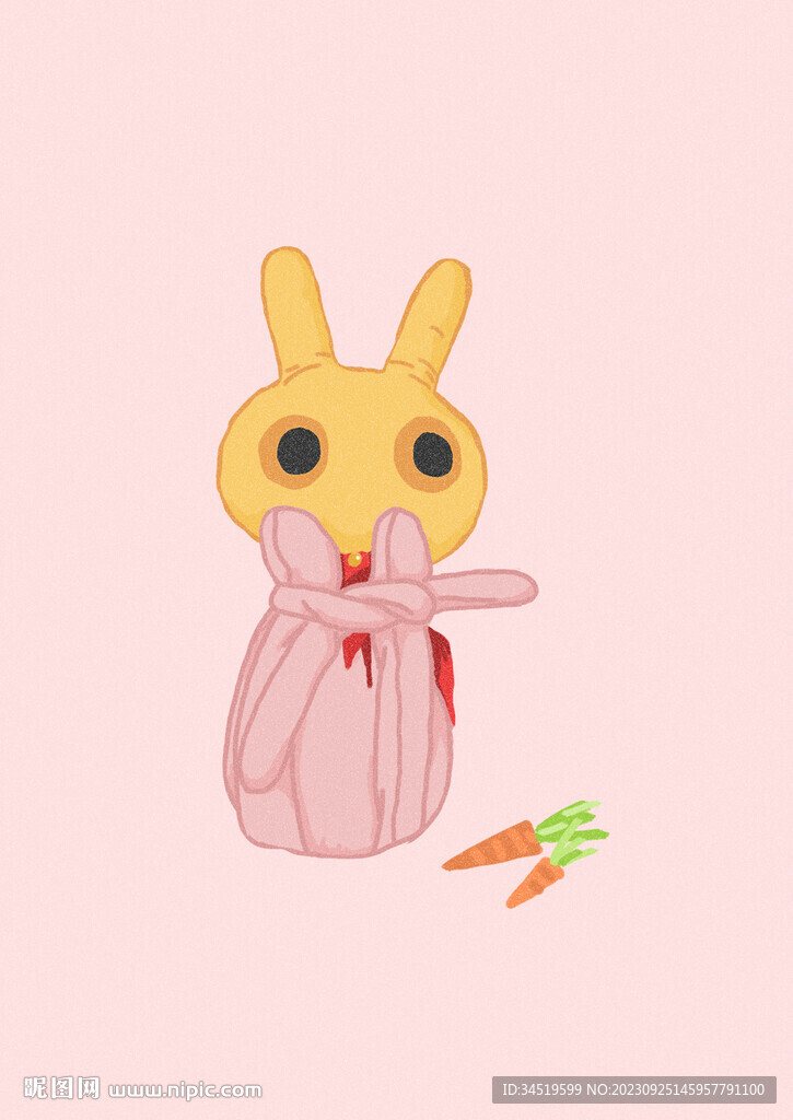 粉色兔子插画