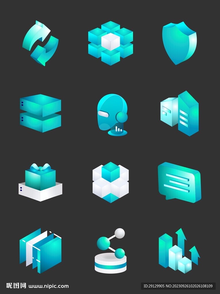 科技感3D立體玻璃微軟風(fēng)UI圖