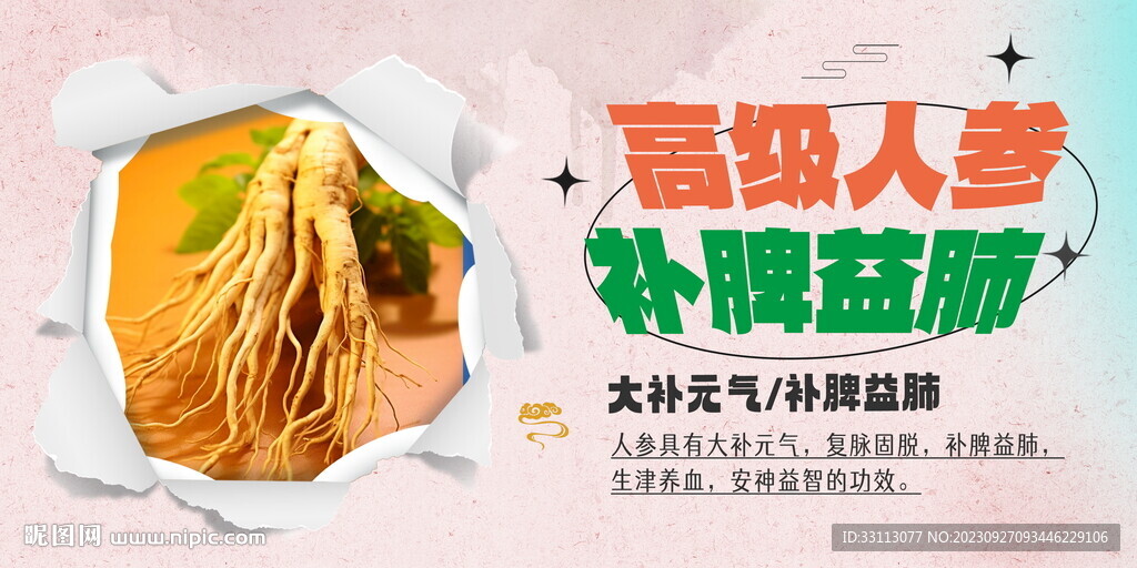 中藥藥材人參展板 