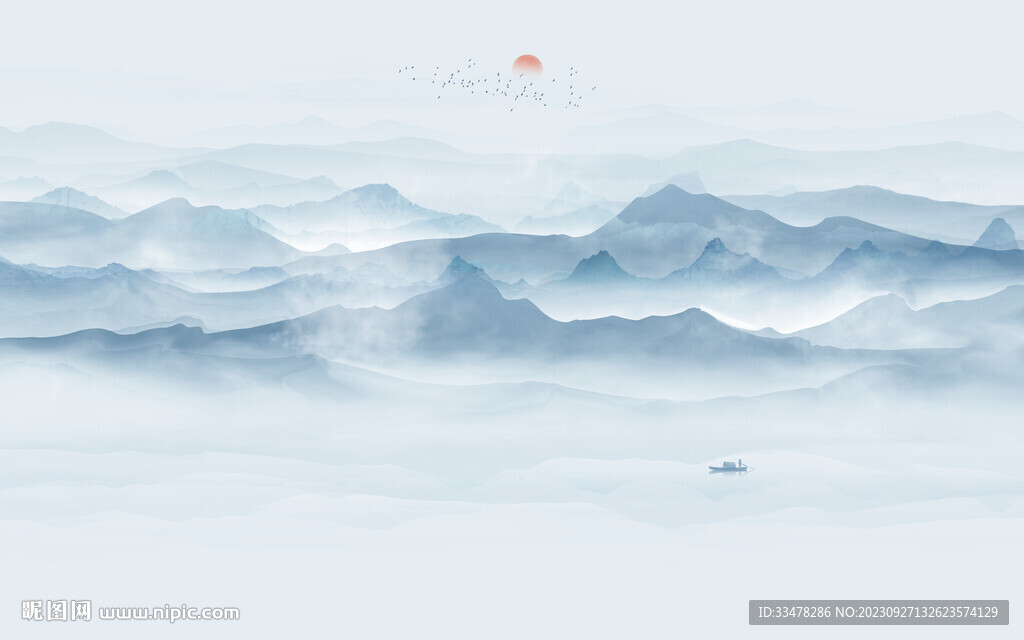 水墨遠(yuǎn)山