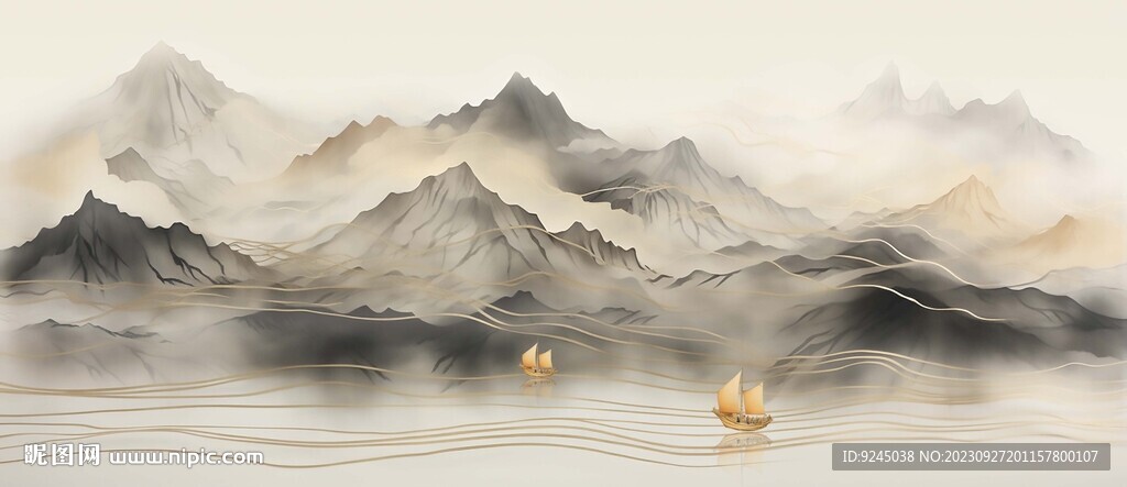 家有靠山山水裝飾畫