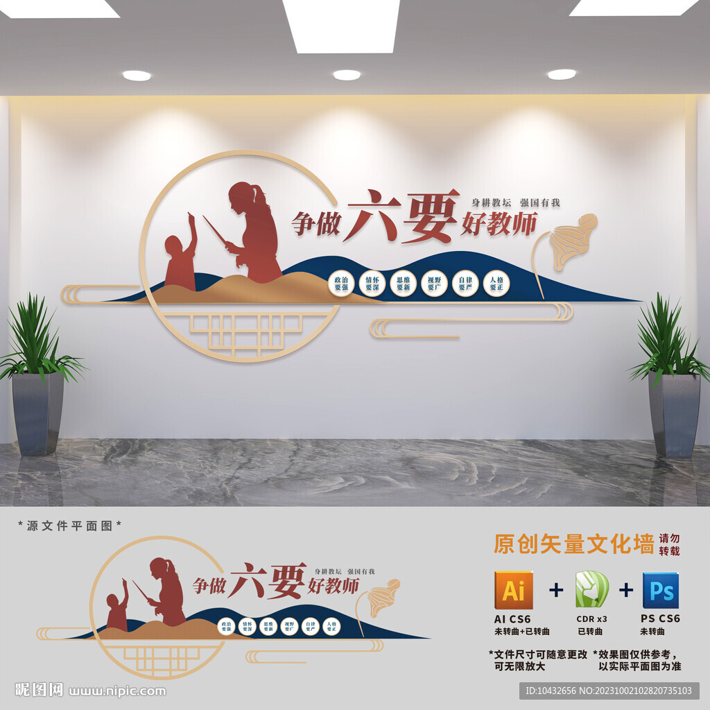 爭做六要好教師文化墻
