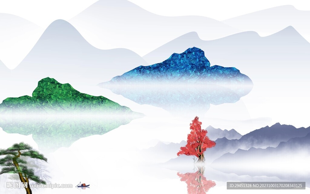 意境 現(xiàn)代背景山水 TIf分層