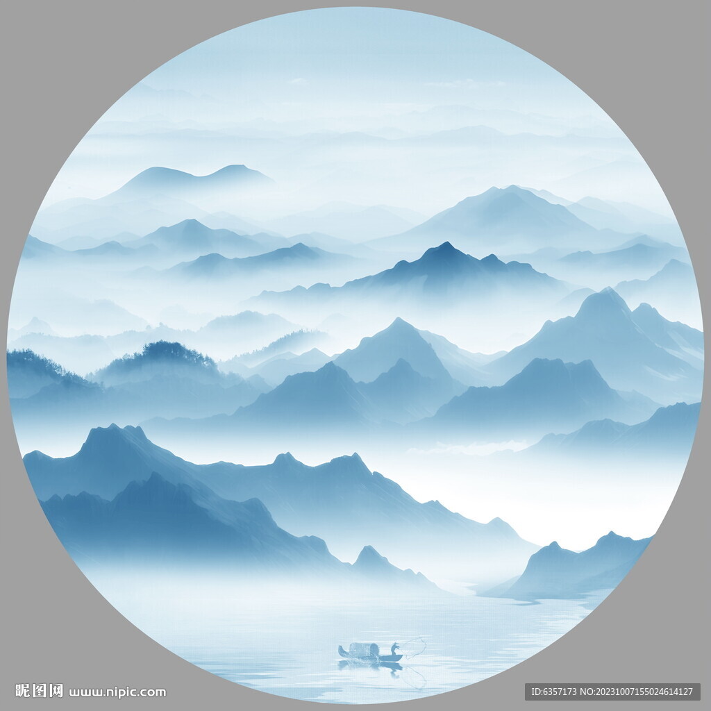 圓形山水畫(huà)