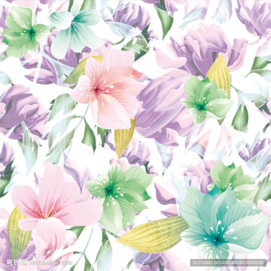 手繪潮流水彩花