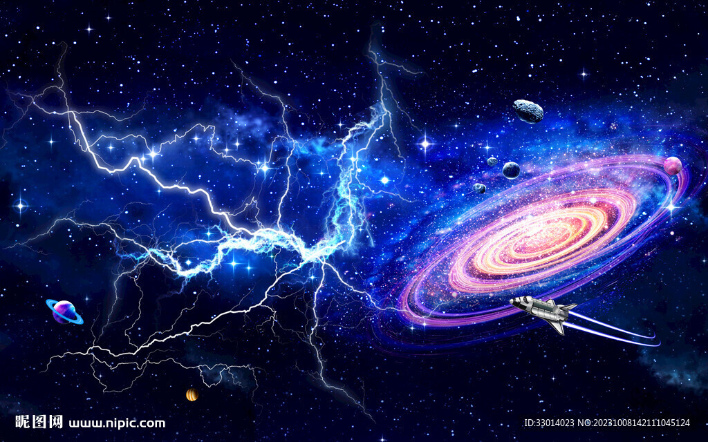 閃電星空