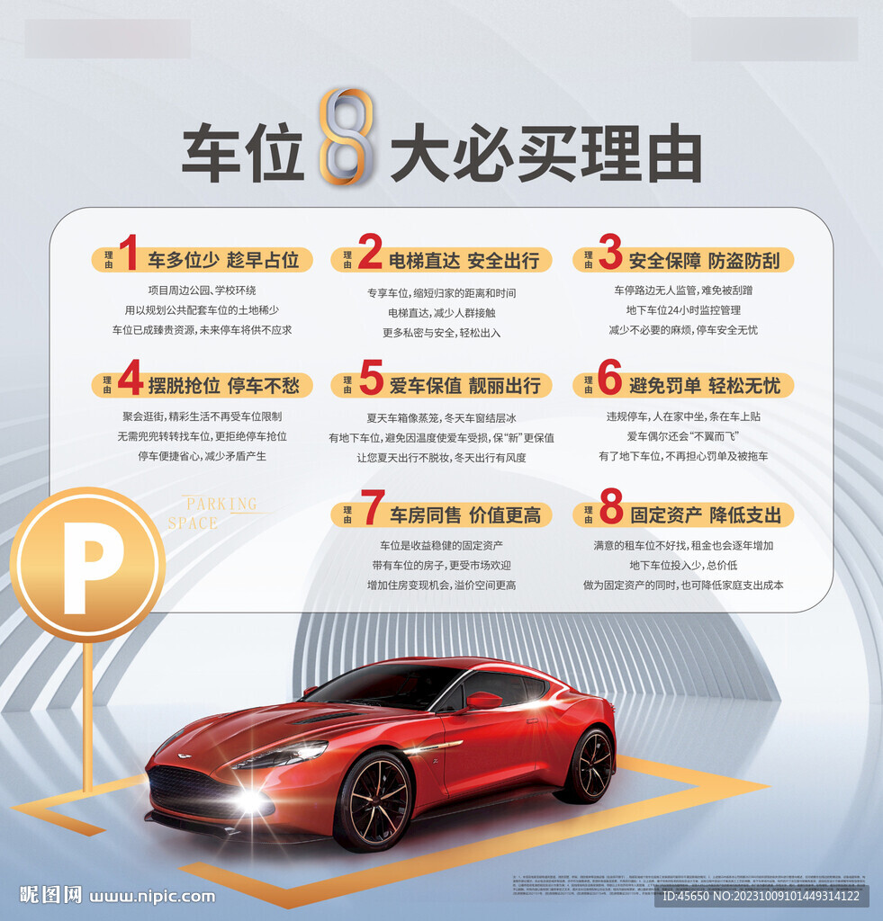 地產(chǎn)車(chē)位價(jià)值展板