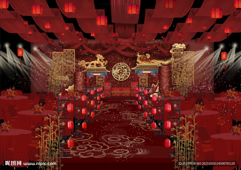 中式婚禮效果圖