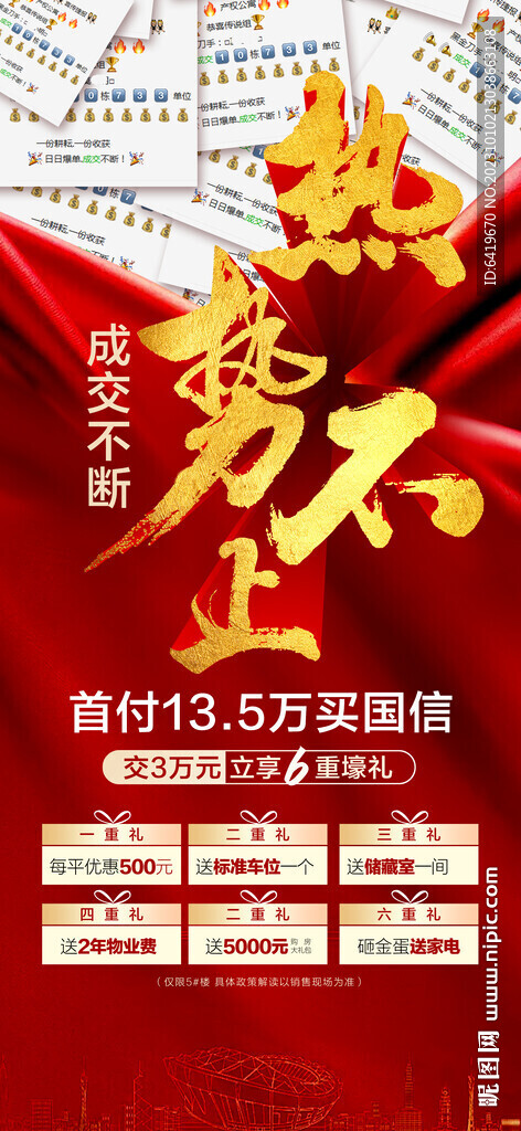 熱勢不止熱銷人氣紅金海報