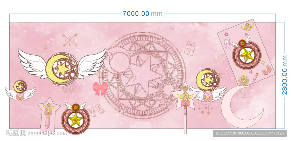粉色可愛婚禮舞臺背景板