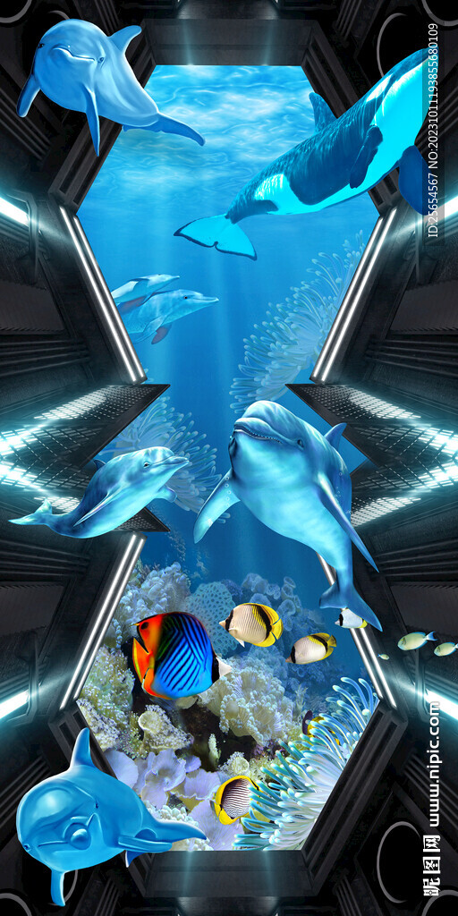 海底世界海藻3D玄關(guān)
