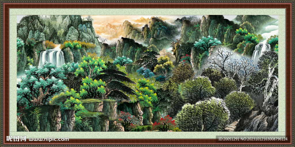 中堂畫風景 