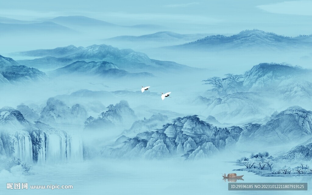 大氣 意境客廳山水 TiF分層