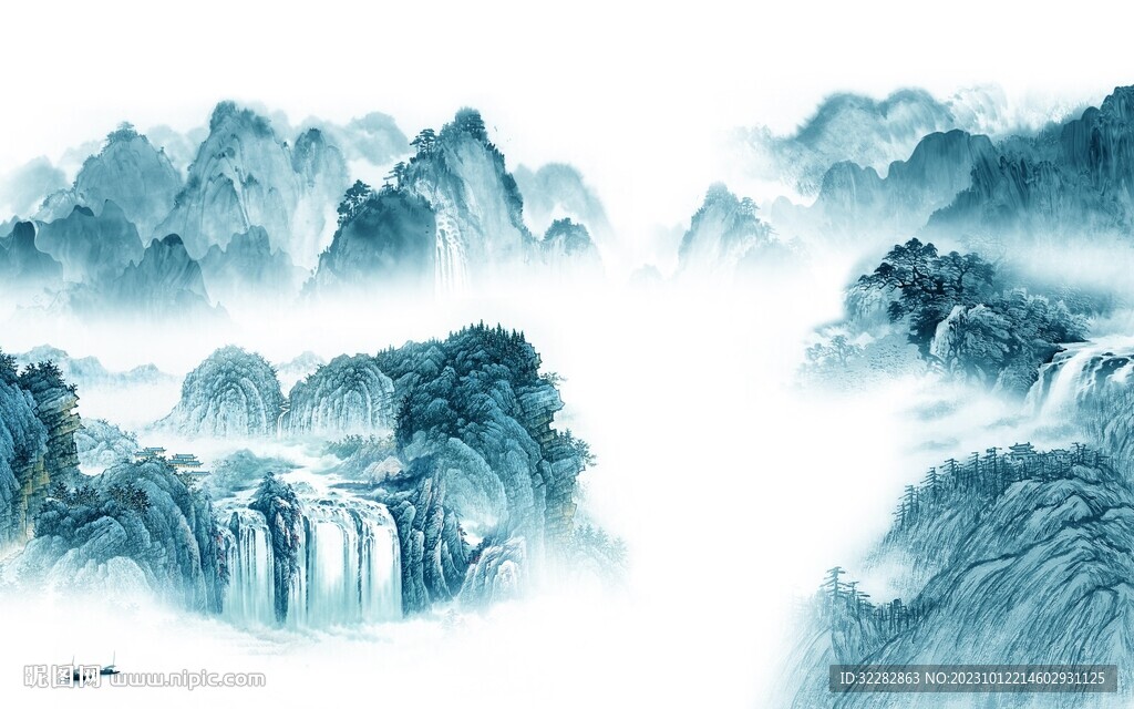 高雅 清晰背景山水 TIF分層