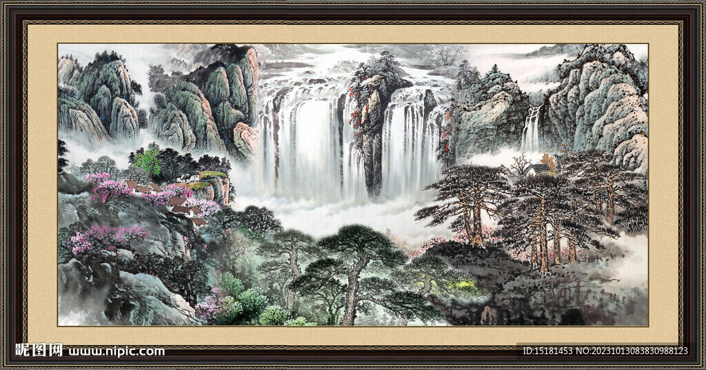 招財山水畫