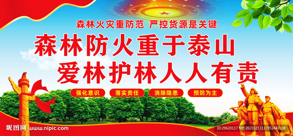 森林防火宣傳展板標語