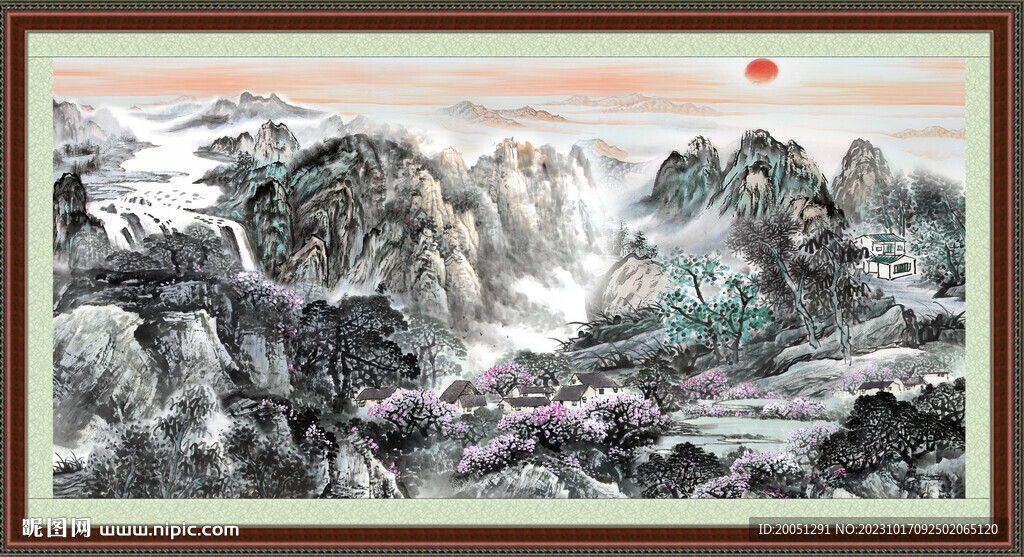 山水中堂畫 
