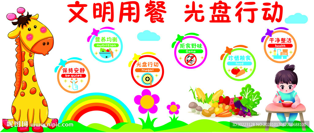 食堂文化墻 幼兒園餐廳