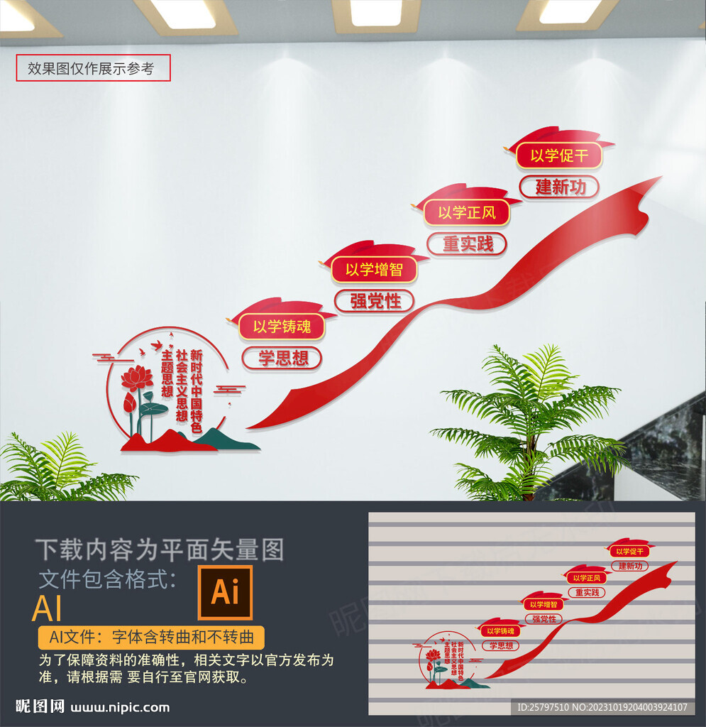 主題教育樓梯文化墻