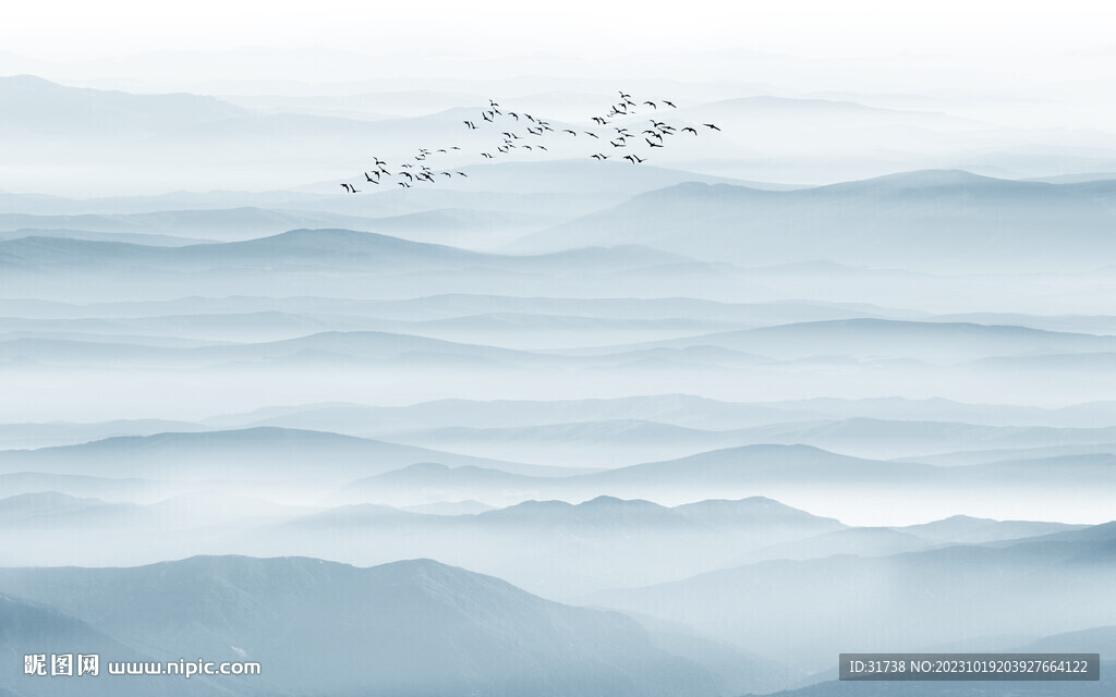 水墨山
