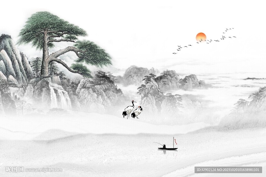 新中式水墨山水畫