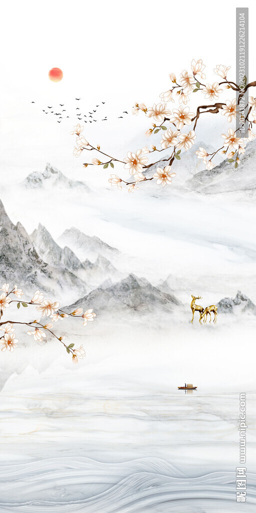 大理石山水玄關(guān)背景墻