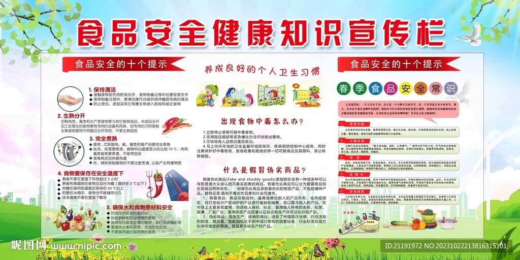 食品安全健康知識宣傳欄
