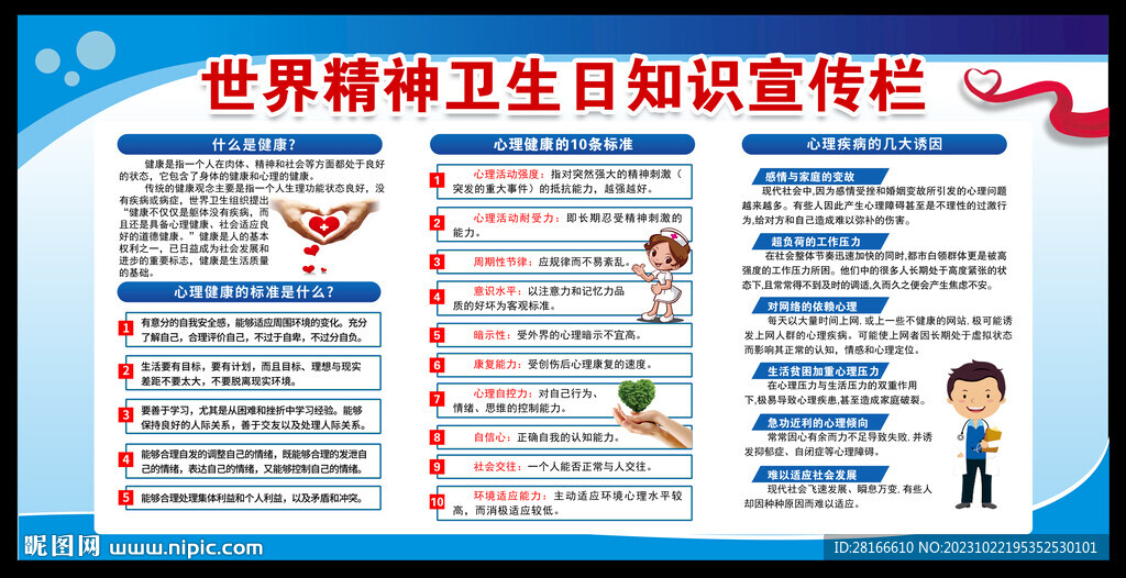 世界精神衛(wèi)生日宣傳欄