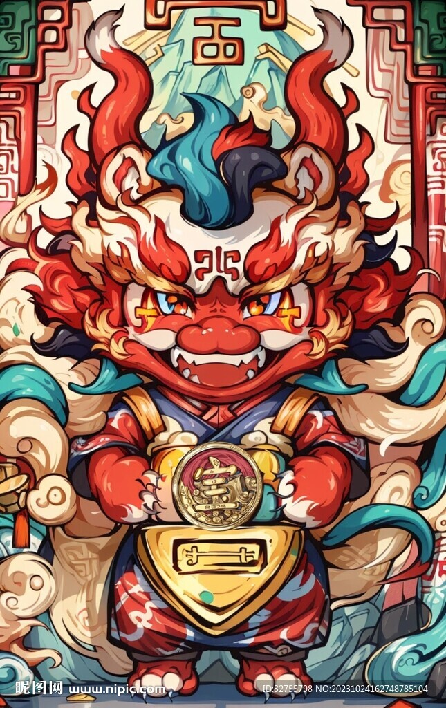 手繪國潮龍