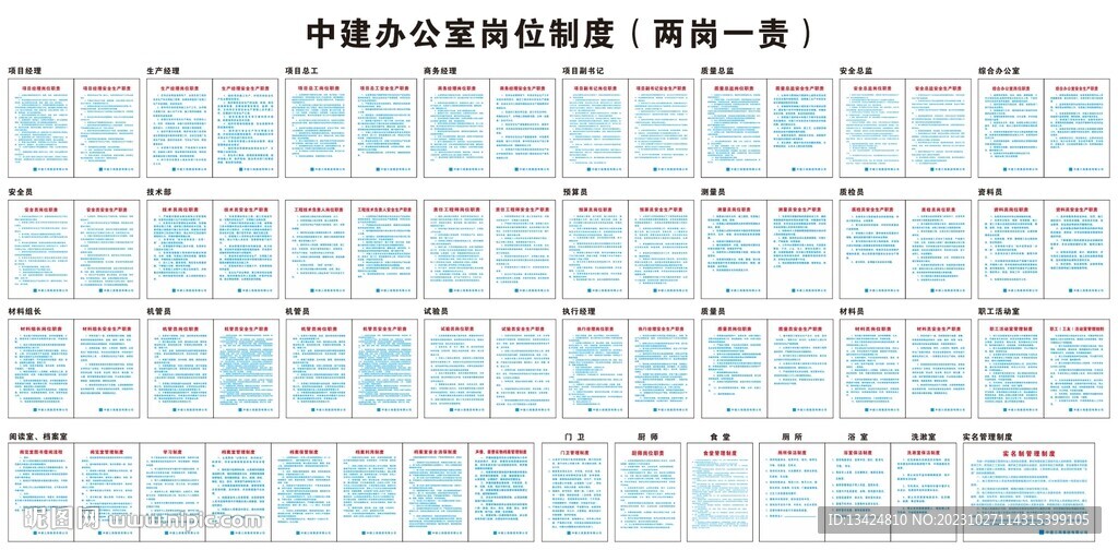 中建辦公室制度一崗兩責(zé)