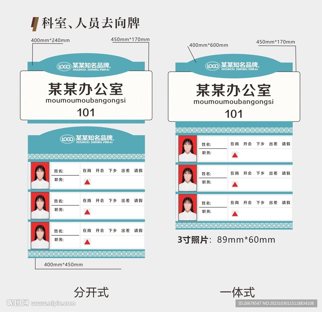 人員去向牌