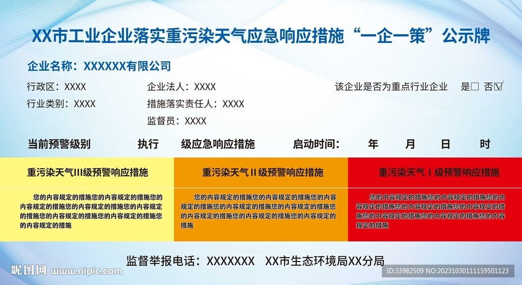 一企一策公示牌