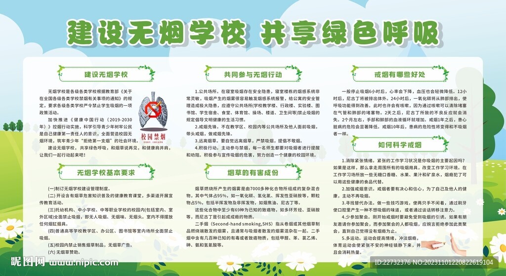 學校校園控煙健康教育宣傳欄