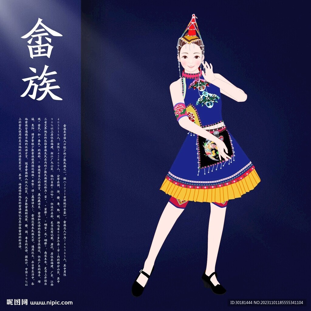 卡通畬族人物