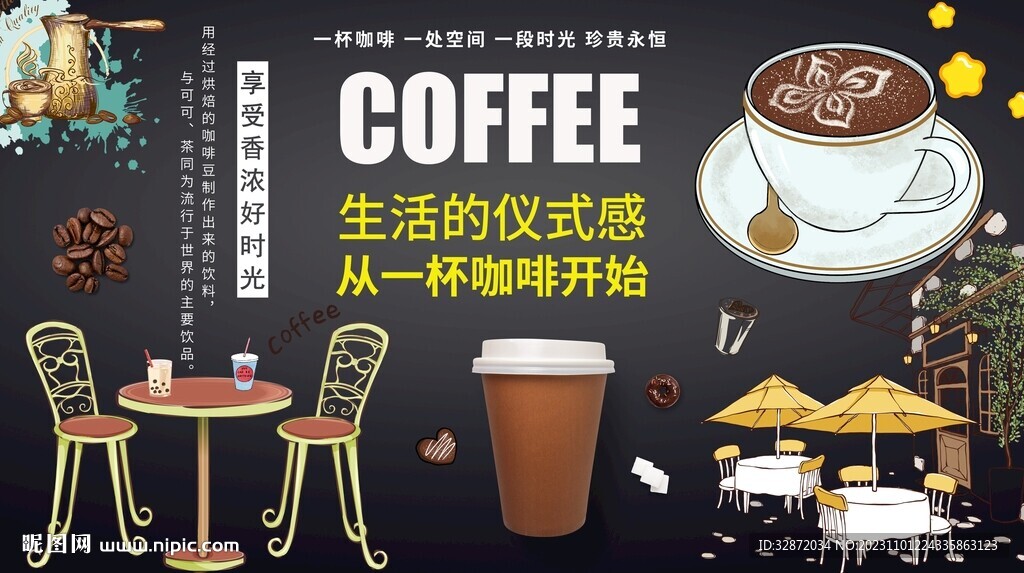 咖啡背景墻