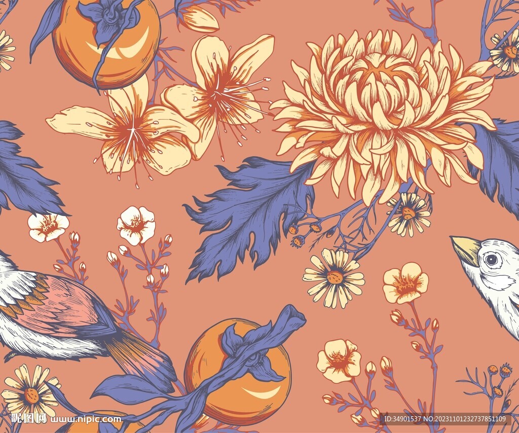 鳥雛菊插畫