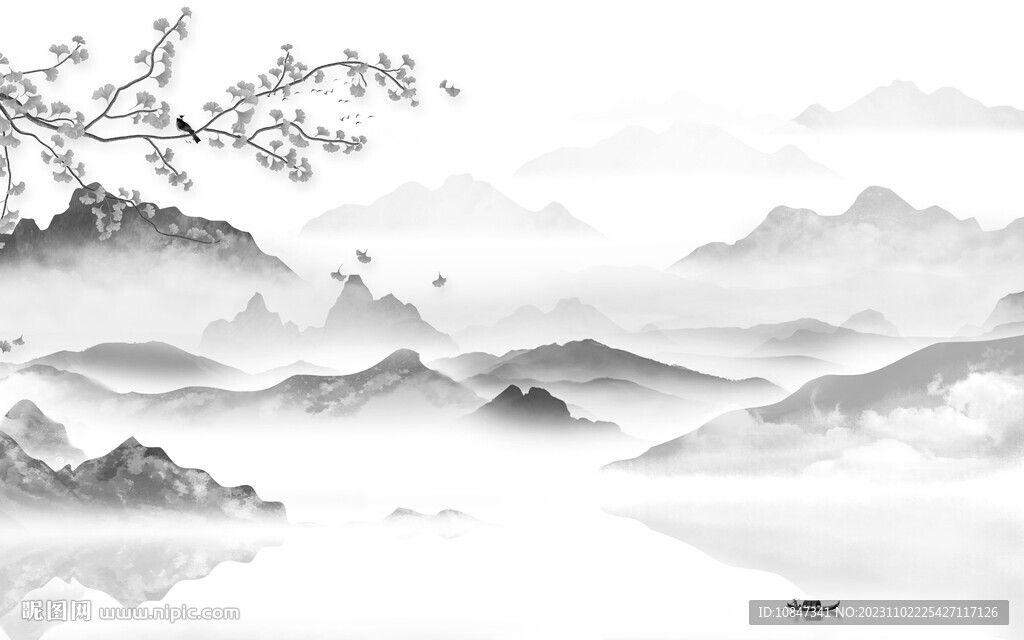高端 最新灰山水畫 TiF分層