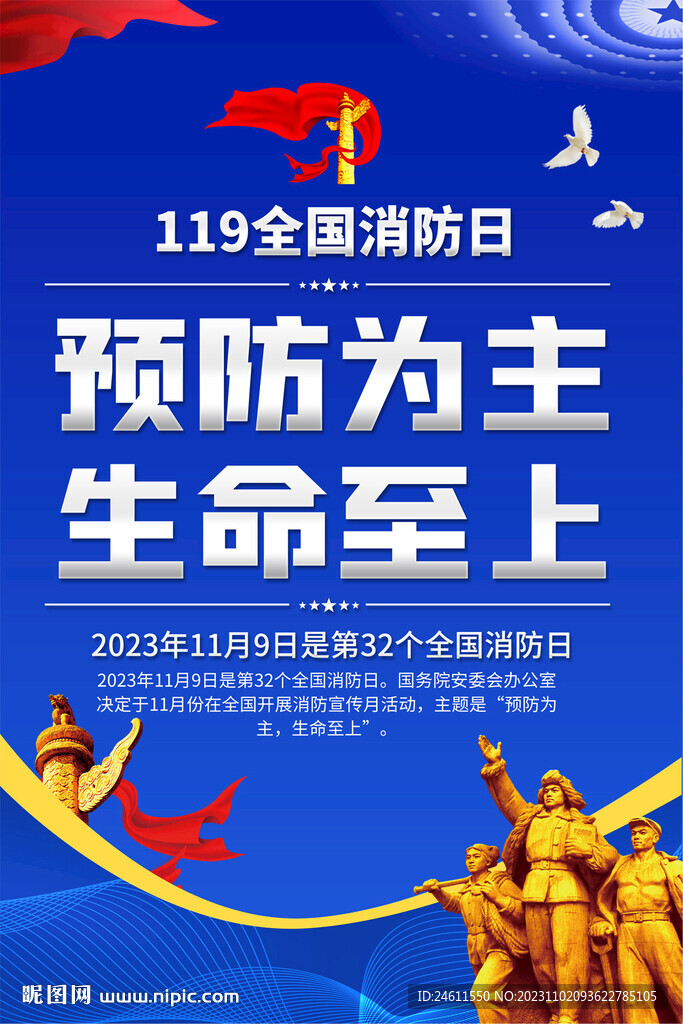 2023全國(guó)消防日海報(bào)