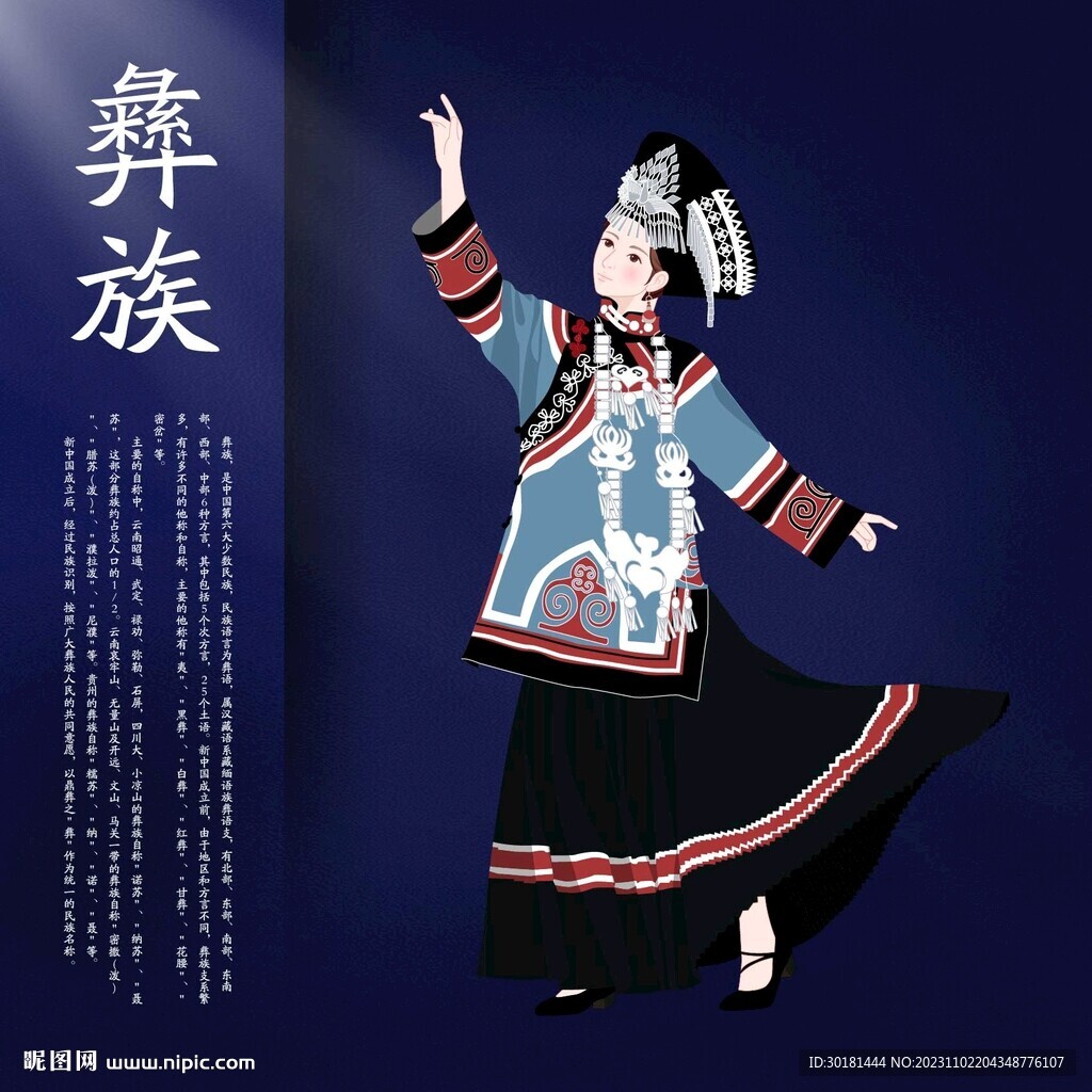 卡通彝族人物