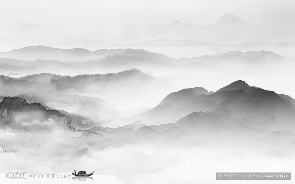簡約 清晰灰色山水 TiF分層