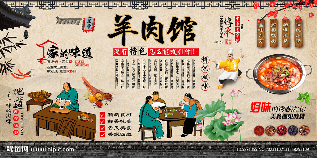 羊肉館背景墻