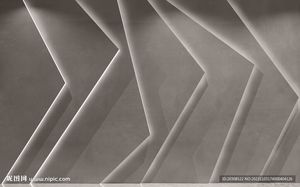 3d輕奢工業發光背景墻
