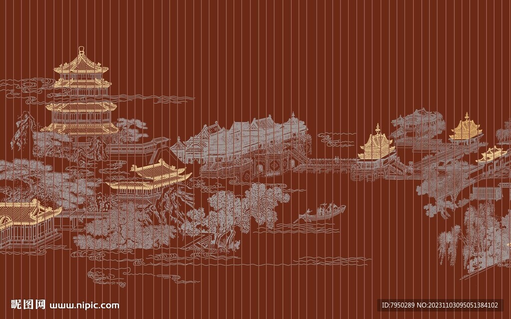 新中式背景墻  