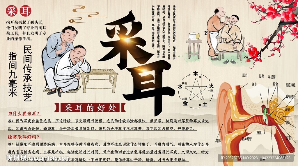 采耳背景墻