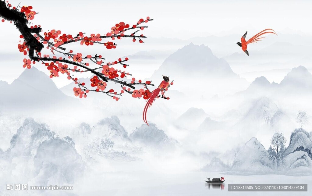 梅花背景墻