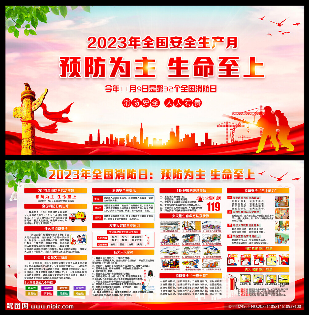2023消防宣傳月展板