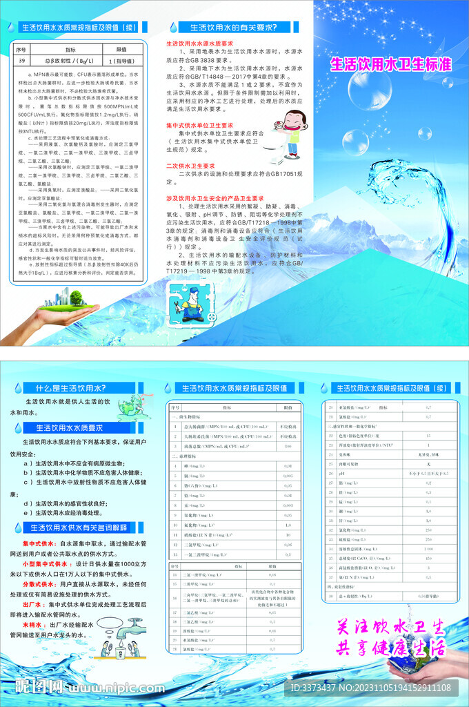 水質(zhì)標(biāo)準(zhǔn)宣傳折頁