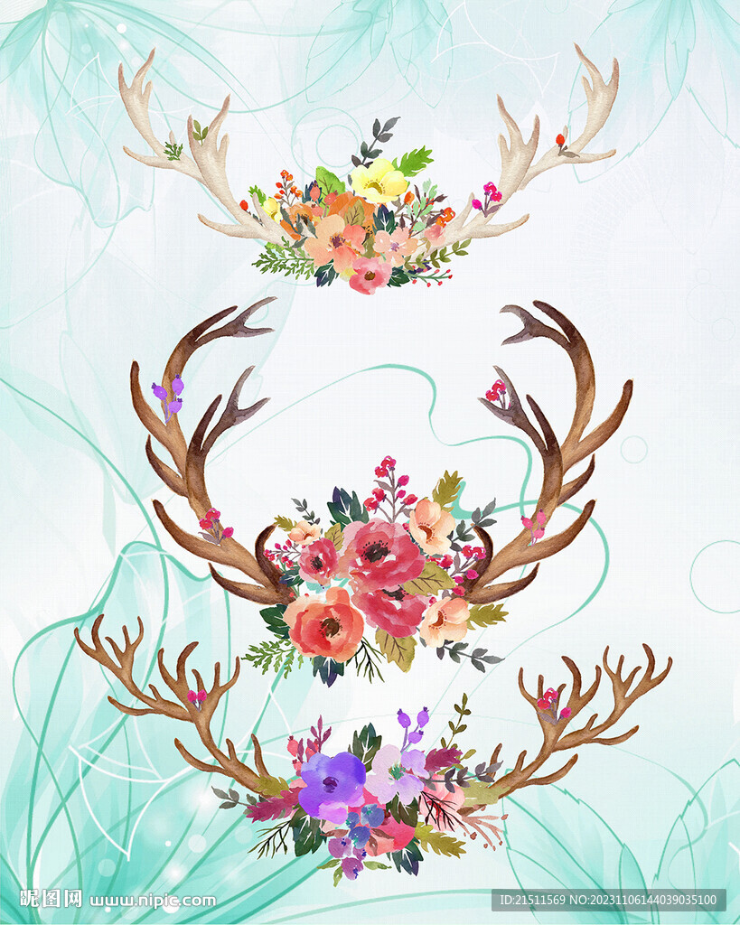 鹿角花紋