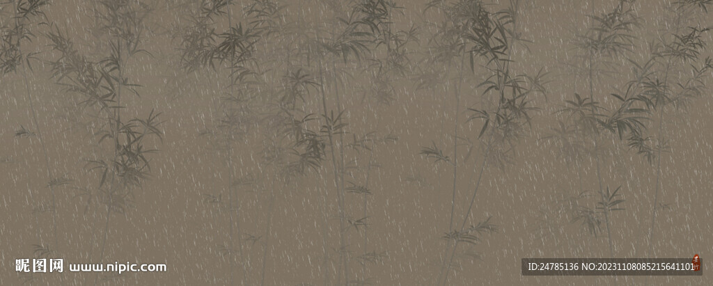 雨中竹林
